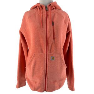 Carhartt Women's Orange Kentwood Fleece Hooded Jacket Size Small 4/6